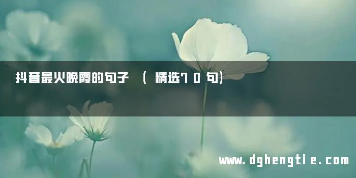 抖音最火晚霞的句子 (精选70句)